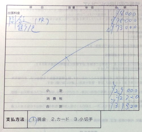 解錠領収書